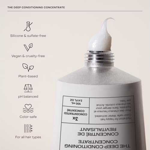 The Deep Conditioning Concentrate, Hydrating and Smoothing for Dry, Damaged, or Frizzy Hair, Hair Mask, Plant-Based, Vegan, 3.4 fl oz