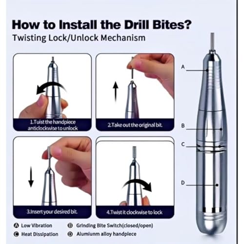 Nail Gun Drill, Professional Rechargeable Nail Drill, 45,000 RPM, Suitable for Women's Manicure, Pedicure, Removing Gel Polishes, for Home DIY Salon Manicure, Purple