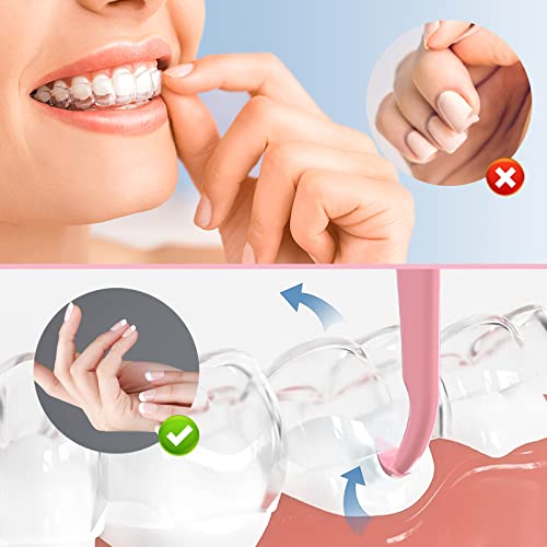 ARGOMAX - Aligner Removal Tool, 100 Retainer Remover Tool, Invisible Braces Removal Tools, Suitable for Removing Braces, Trays, Retainers, Dentures and Aligners(Pink).