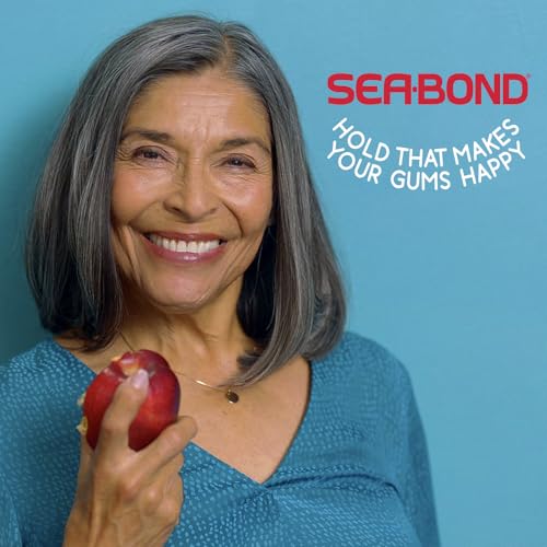 Sea-Bond Secure Denture Adhesive Seals, Fresh Mint Uppers, Zinc-Free, All-Day-Hold, Mess-Free, 30 Count (Pack of 4)