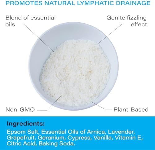 Arnica Montana Bath Salts, Espom Salt Bath Soak for Lymphatic Drainage & Body Detox, Epsom Salts for Soaking with Essential Oils, Bath Salts for Pain Relief, Swelling & Post Surgery, 1 Lb