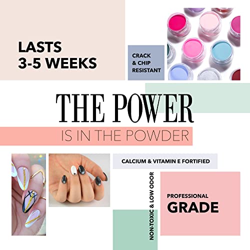 Revel Nail Dip Powder - Sheer Pink and French Powder Dip Nail Polish, Chip Resistant Dip Nail Powder with Vitamin E and Calcium, DIY Manicure, Erica & Veronica