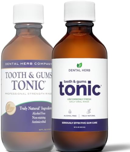 Dental Herb Company Tooth & Gums Tonic Oral Rinse – *Fresh New Look – Same Trusted Formula* Natural Mouthwash with Essential Oils & Herbs for Gum Health, Bad Breath & Irritation 18 oz.