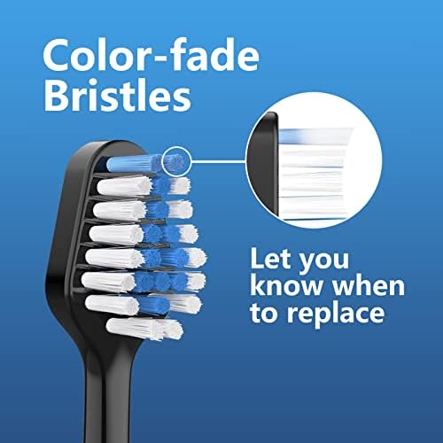 Replacement Toothbrush Heads for AquaSonic Duo Series Electric Toothbrush, NOT Compatible with Duo Series Pro, 5 White + 5 Black
