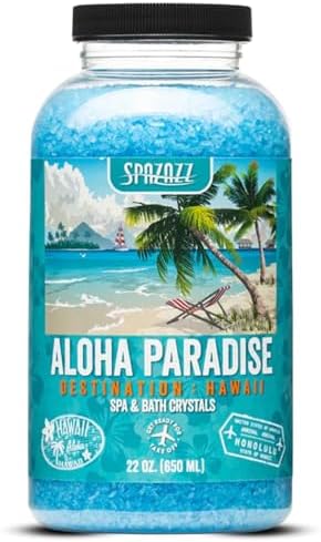 Spazazz Destinations - Hawaii - Aloha Paradise - Natural Spa & Bath Salt Aromatherapy Crystals 22oz -Skin Softener - Safe for Your Hot Tub & Kids