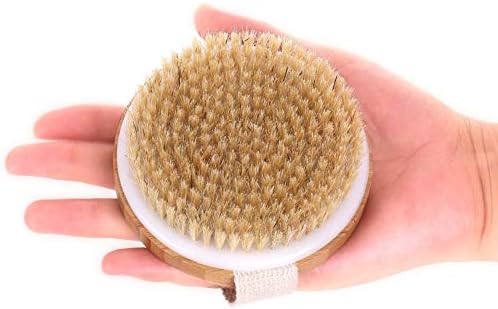 H&S Bamboo Body Dry Brush - Exfoliating Dry Brushing Body Brush - Exfoliator Brusher for Skin - Soft & Hard Bristles Massage - Use on Skin Face Facial - Scrub for Women and Men