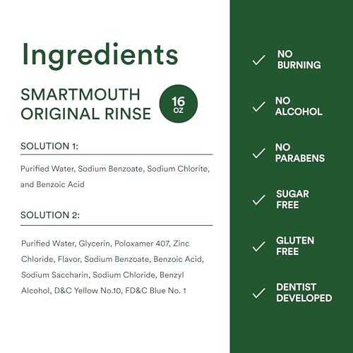 SmartMouth Original Activated Mouthwash & Tongue Cleaner, Bad Breath Support, Mint