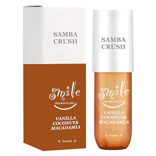 Samba Crush Fragrance Mist, Vanilla Caramel and Coconut Macadamia Scents, Long-lasting Hair And Body Spray for Women, 3.0 fl oz (Vanilla Coconut)