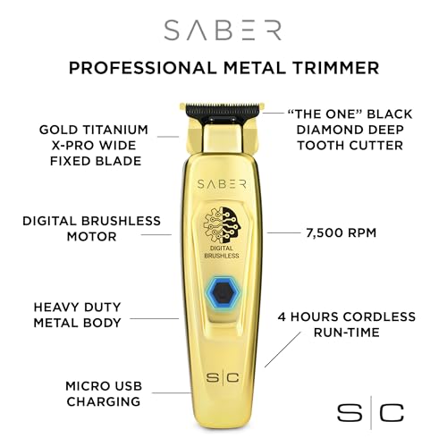 StyleCraft Saber and Precision Saber Professional Full Metal Body Digital Brushless Motor Cordless Hair Trimmers
