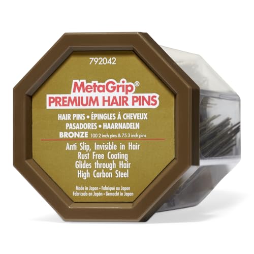 MetaGrip Premium Bronze Hair Pins (175 Count, Pack of 1)