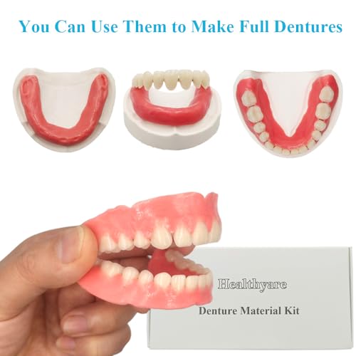 Denture Material Kit for Repair Missing Teeth or DIY Full Denture Fake Teeth