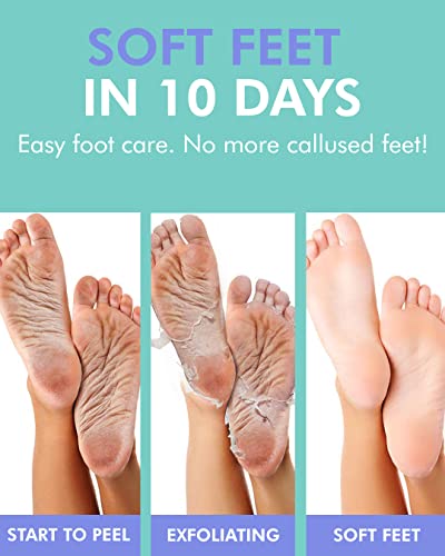 DERMAL KOREA Foot Peeling Mask 3 Pack For Dry Foot And Cracked Heel & Callus With Aloe Vera And Collagen - Exfoliating Peel Mask With Aha, Bha, & Pha And For Moisturizing, Soothing & Refreshing Feet