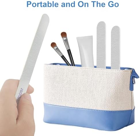 Nail File (100 Packs), Emery Boards for Nails 180/240 Grit Nail Files for Natural Nails Wood Double Sided Emory Fingernail Files Professional Reusable Manicure Pedicure limas para uñas