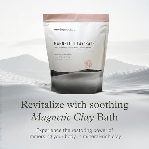 Enviromedica Magnetic Bentonite Clay Bath - Sodium & Calcium Bentonite Clay Bath Soak Powder with Himalayan Salt, Rejuvenating and Cleansing Body, Foot or Clay Mask for Face, 500g