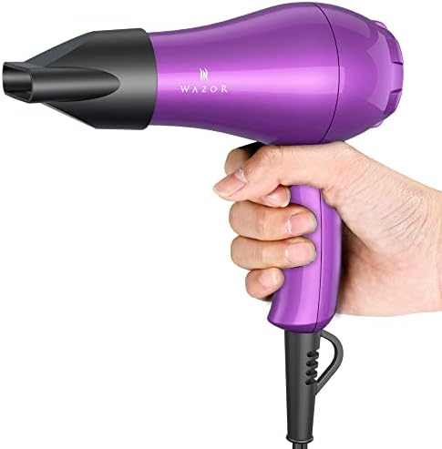 Mini Lightweight Hair Dryer for Pour Painting & RV Compact Travel Blow Dryer for Kids 1000W Ionic Dryer with Concentrator, Cool Shot Button