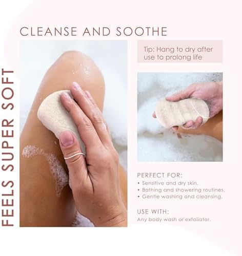 Konjac Body Sponge (2 Pack) | 100% Natural & Microplastic Free | Non-Toxic | Biodegradable | Eco-Friendly | Plastic Free Packaging