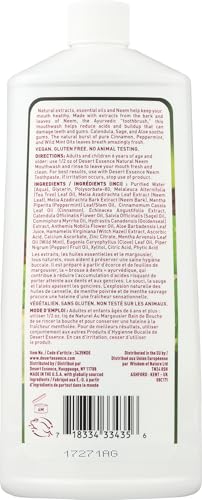 Desert Essence Alcohol-Free Mouthwash with Tea Tree Oil and Aloe, Sugar-Free, Oral Rinse to Fight Bad Breath & Dry Mouth, Vegan, Non-GMO, SLS-Free, Gluten-Free, Cinnamint Flavor, 16oz