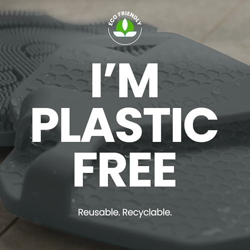 Shower Scrubbers for Men Shower Exfoliating Body Scrubber, Ergonomic Silicone Body Scrubber, Reusable, Hygienic Bath Loofah for a Smooth Skin, Gray