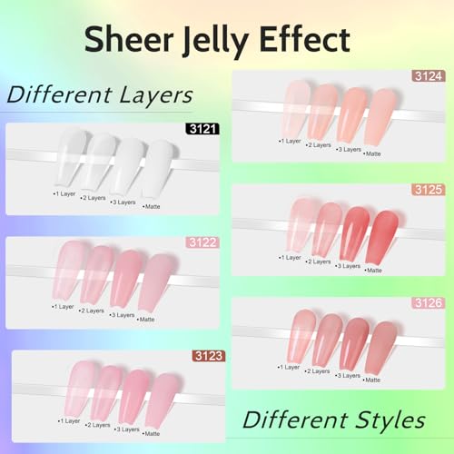 Lavender Violets 49 PCS Gel Nail Polish Set, 45 Colors Cat Eye Reflective Glitter Gel Polish with Nail Primer, Base Coat, Glossy & Matte Top Coat Jelly Nude Red Brown Gifts for Women