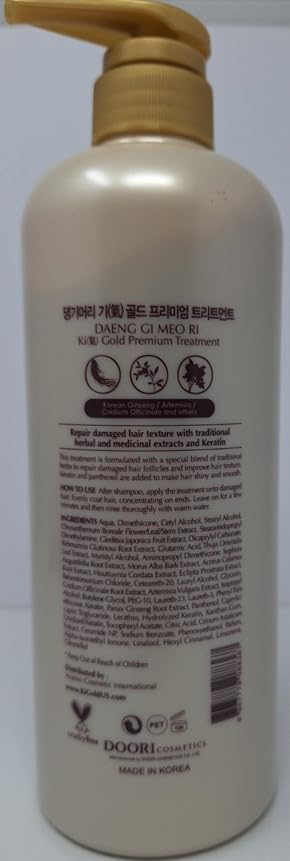 Daeng Gi Meo Ri - Ki Gold - Premium Shampoo + Treatment Set for Hair Loss, Thin Hair, Gray Hair Prevention and Treatment, Medicinal Herbal Shampoo, All Natural, Korea's No. 1 Hair Brand