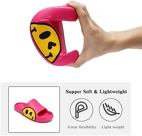 Sandals for Girls and Boys,Mens Slippers Sandals for Women,EVA Anti-Slip Indoor & Outdoor Kids Slippers Smile Face Open Toe Spa Bath Pool Gym House Casual Shower Shoes