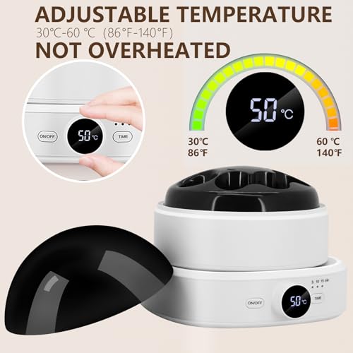 Adjustable Temperature Electric Nail Soaking Bowl, Electric Soak off Gel Polish Remover Machine Removes Nail Polish, Dip Powder, Acrylic, Press on Nails for Salon Home Use