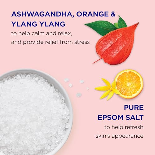Dr Teal's Pure Epsom Salt, Ashwagandha & Essential Oils, 3 lbs (Pack of 4)