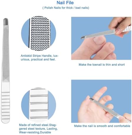 8 Piece Professional Cuticle Nippers Kit, Cuticle Trimmer with Cuticle Pusher & Other Durable Nail Care Manicure Kit for Women, Premium Stainless Steel & Ergonomic Design, Travel & Gift