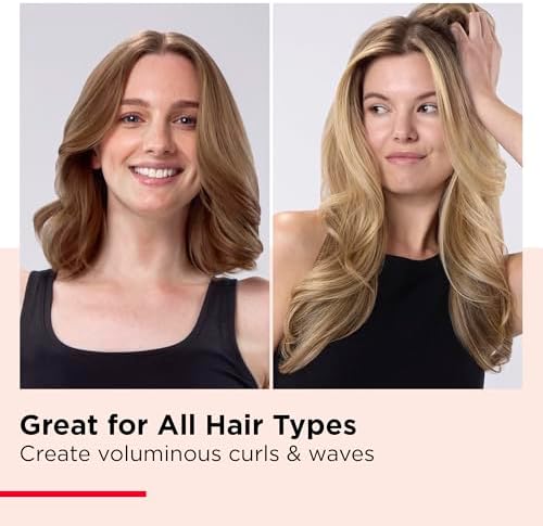 REVLON New and Improved SmoothStay Coconut Oil-Infused Heated Hair Styling Brush | 1” Barrel for Voluminous, Shiny Results (Black/Red)