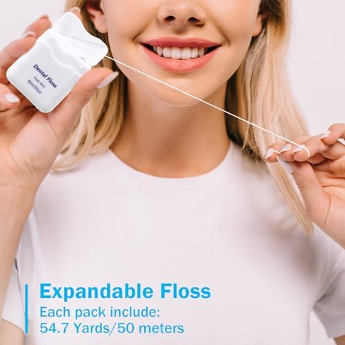 60 Pack Dental Floss Bulk Mint Flavored 50m Each Travel Dental Floss Oral Care for Teeth and Gum Protection(Multicolor)