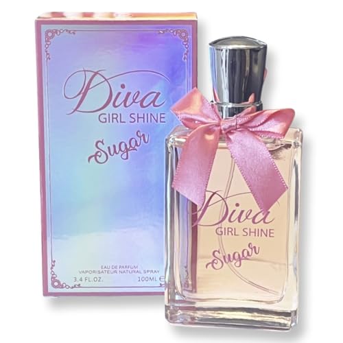 DIVA GIRL SHINE SUGAR - Eau de Parfum for Women - Notes of Tangerine, Honeysuckle, and Wild Berry - 3.4 Fl Oz