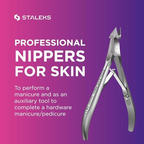 Staleks Pro Professional Cuticle Nippers SMART 10 – 7mm Blade Cuticle Trimmer Stainless Steel Ergonomic Grip Sharp & Durable Ideal for Manicure