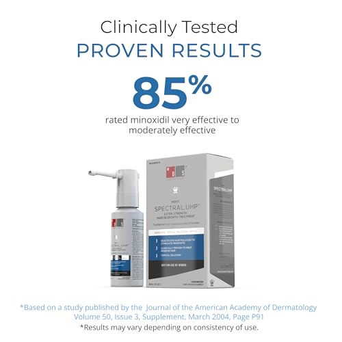 DS Labs Spectral.UHP 5% Minoxidil Hair Density Serum for Men - Extra Strength Topical Formula for Thicker-Looking Hair, Targets Thinning at the Crown Area, With Nanosome Technology, 60mL