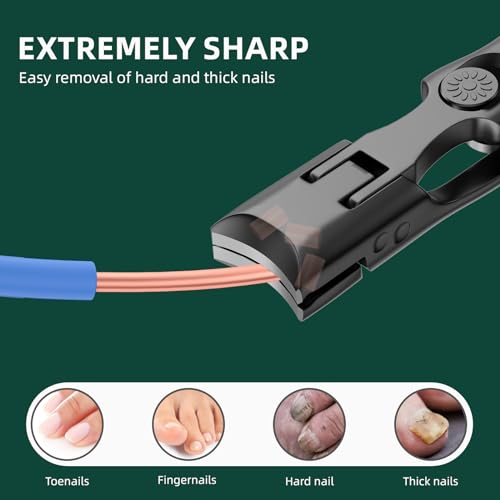 German Nail Clippers for Men Thick Nails, VANWIN Toenail Clippers for Seniors Large Wide Jaw Opening, Heavy Duty No Splash Fingernail Clipper with Safety Lock Nail Clippers with Catcher for Women