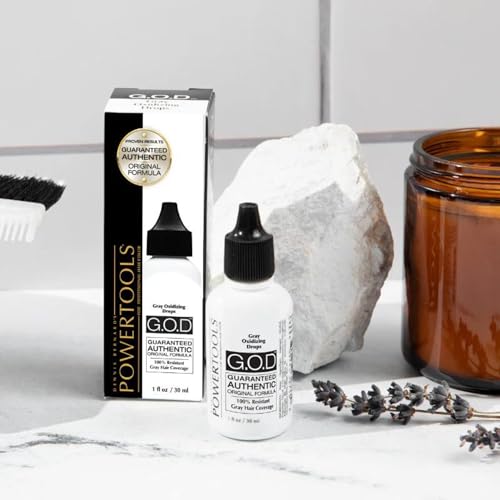 POWERTOOLS Gray Oxidizing Drops - Covers Resistant Gray Hair, Adds Depth and Shine to Any Hair Color (1 Fl Oz, Liquid, Gray, Gray)