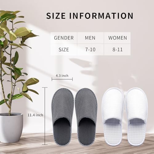 Disposable Slippers for Guests, 8 Pairs, Non Slip, Washable SPA Slippers for Hotel, Guest, Travel, Bride, Women and Men