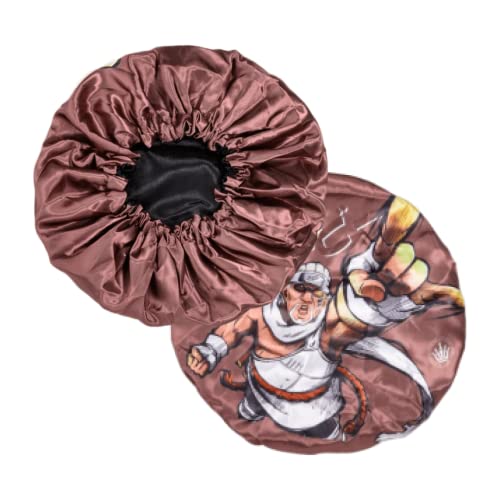 Silky Design Bonnet with Elastic Soft Band, Hair Braid Adjustable Women and Men Bonnets for Sleeping, Comfortable Satin Fabric Bonnet (Brown Bee)