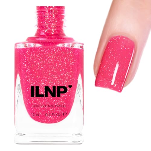 ILNP Gummy Bear - Vibrant Pink Holographic Jelly Nail Polish - Vegan, Cruelty Free, Non Toxic