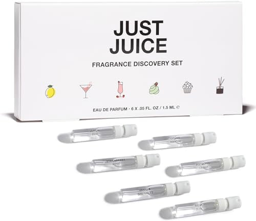 Just Juice Discovery Set - Mini Perfumes for Women and Men - Fruity, Floral, Gourmand Men's and Women's Fragrances - Travel Perfume Set - 6 pc