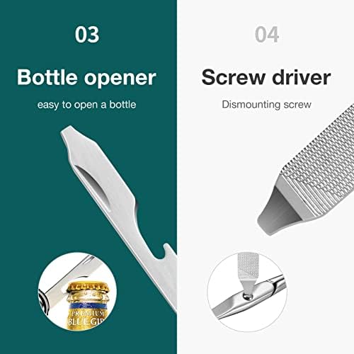 MR.GREEN Multifunctional Nail Clippers Stainless Steel Six Functions Nail Cutter Nail Files Small Knife Scissors (Small)