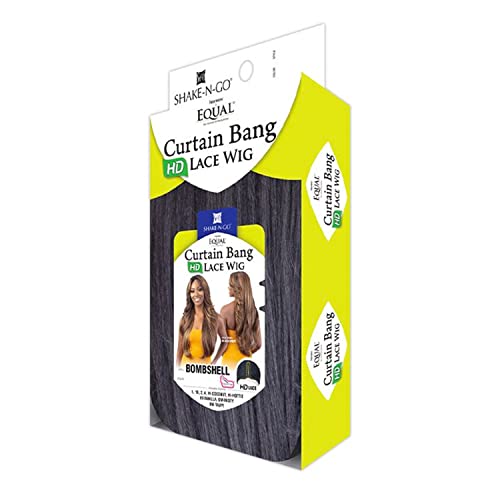 FreeTress Equal Curtain Bangs HD Lace Front Wig Bombshell (1B)