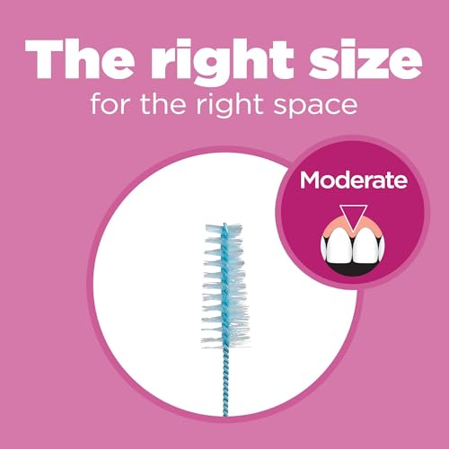 GUM Proxabrush Go-Betweens Refills - Moderate - Compatible with GUM Permanent Handle - Reusable Interdental Brushes - Soft Bristled Dental Picks, 8ct(6pk)