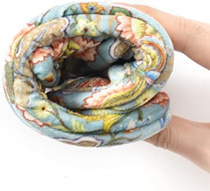 Floral Velvet House Slippers for Women, Lightweight Open Toe Washable Portable Foldable Comfortable Guest Hotel Travel Airplane Spa Slippers