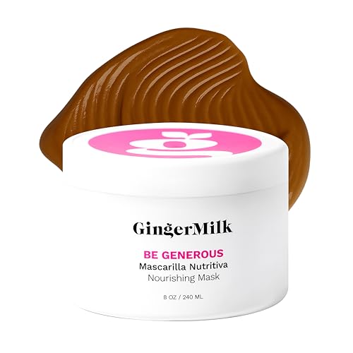 Deep Repair Hair Mask for Dry and Curly Hair – Castor Oil, Biotin, Ginger – Sulfate-Free – Be Generous by Ginger Milk – 8 oz