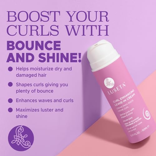 Luseta Curl Defining Cream Enhances Waves and Curls Hydrating and Moisturizing Leave in Cream for Curly Hair Frizz Control Add Shine Sulfate Free 5.07 oz
