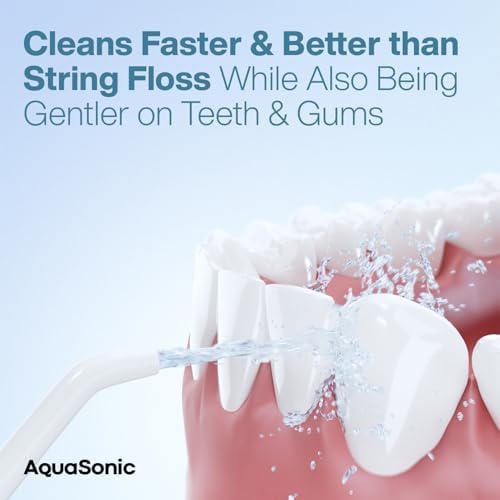 AquaSonic Water Flosser - Cordless Rechargeable Water Flossers for Teeth Cleaning - Waterproof Aqua Flosser, Portable Oral Irrigator for Dental Cleaning with 5 Jet Tips – Braces Home Travel