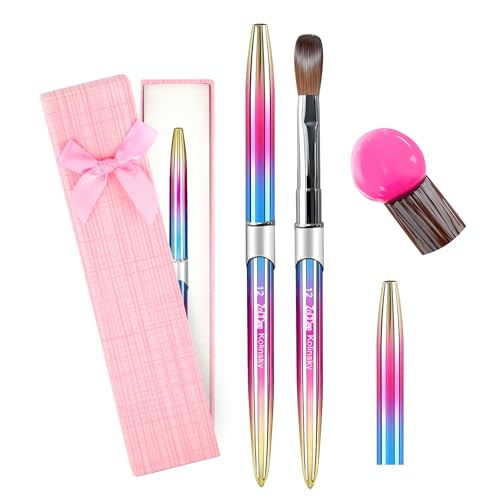 Acrylic Nail Brush - 100% Kolinsky Sable Hair Brush for Acrylic Application - Professional Salon-Grade Tools with Box for Nail Art, Extensions & 3D Carving (Gradient, #12)