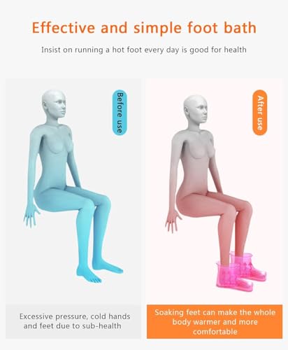 Massage Foot Bath Shoes Portable Massage Foot Bath Shoes Foot Spa Shoes Pedicure PVC Pink Tall Foot Spa Shoes For Foot Massage Foot Soak Releax Yourself As A Gift for Your Family Friends