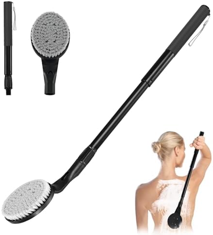 Back Scrubber for Shower,25" Long Handle Shower Brush for Body Exfoliator and Deep Clean,Back Scrubber for Shower for Men,Women and Elderly