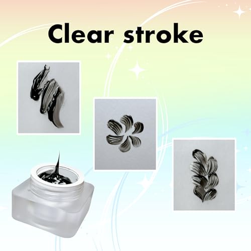 Nail Gel polish sculpture gel 5g black and white in colour clear stroke non wipe chrome applicable DIY at home embossed painting gel Nail solons mini 3D designs (Black and white, 5g)